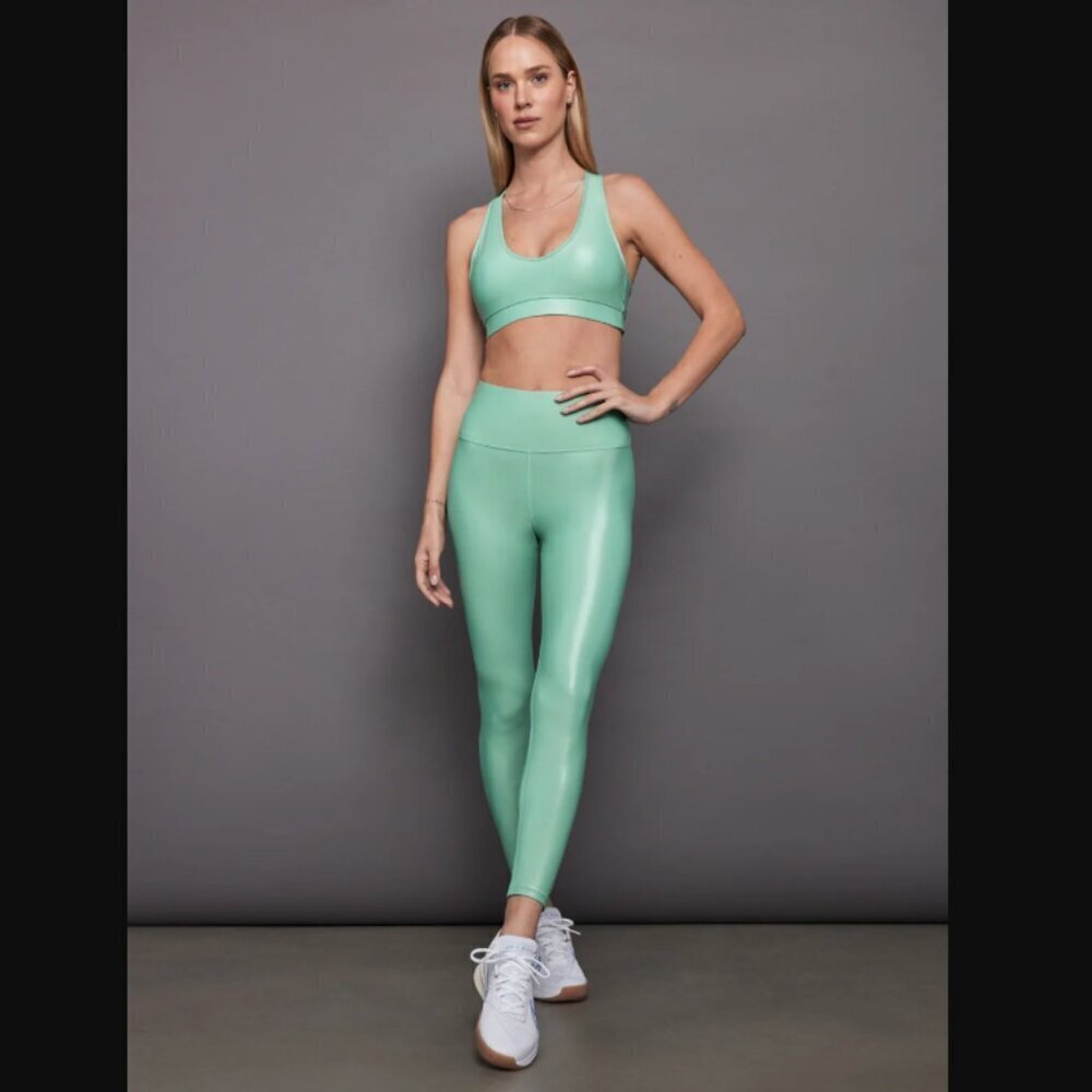 Carbon38 Action Bra 2.0 In Takara Shine & High Rise 7/8 Leggings In Wasabi S